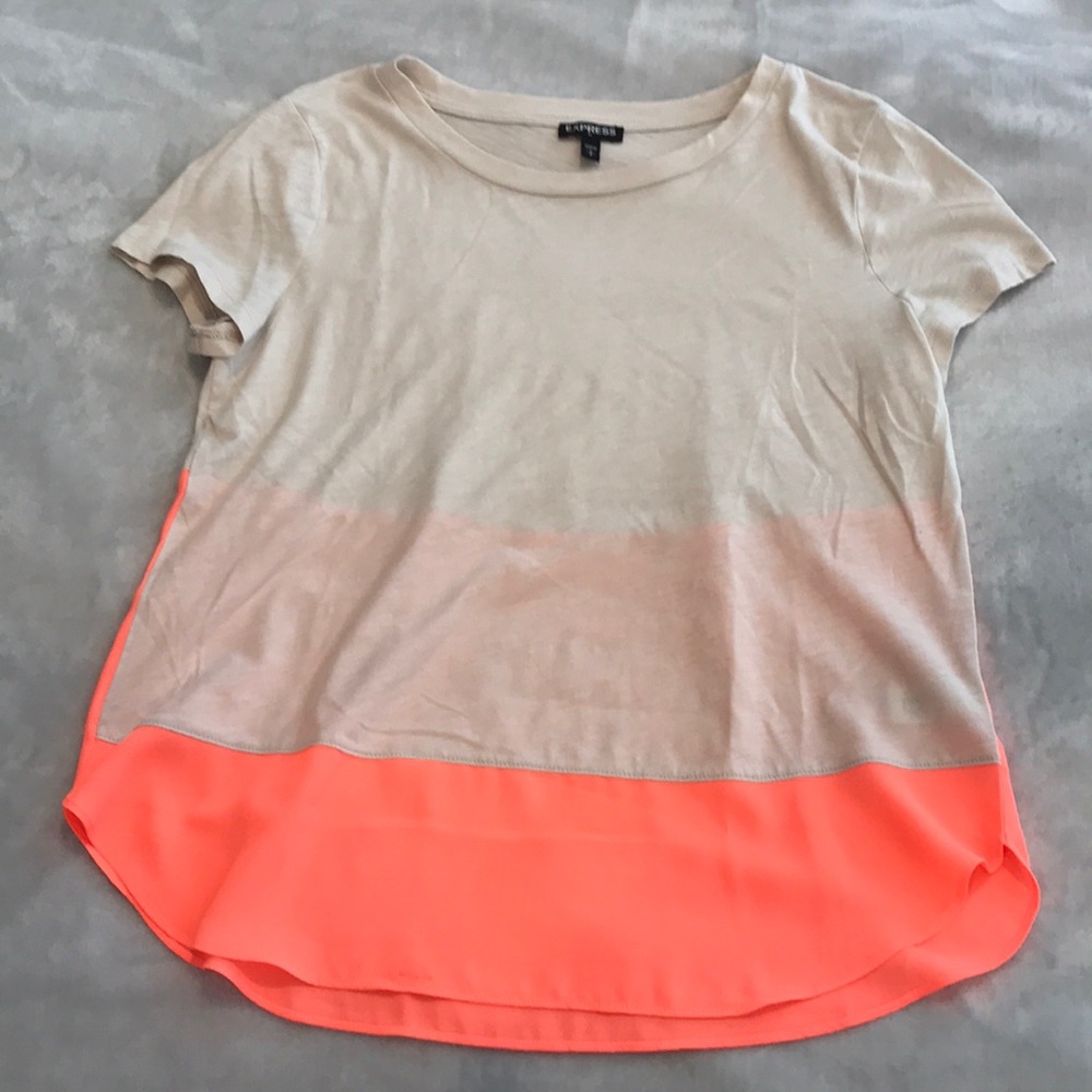 T-shirt with neon hem